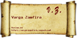 Varga Zamfira névjegykártya